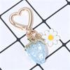 Cute Strawberry Bag Pendant Keychain Heart Flower Daisy Key Chain for Women Girs Bag Pendant Accessories Gift