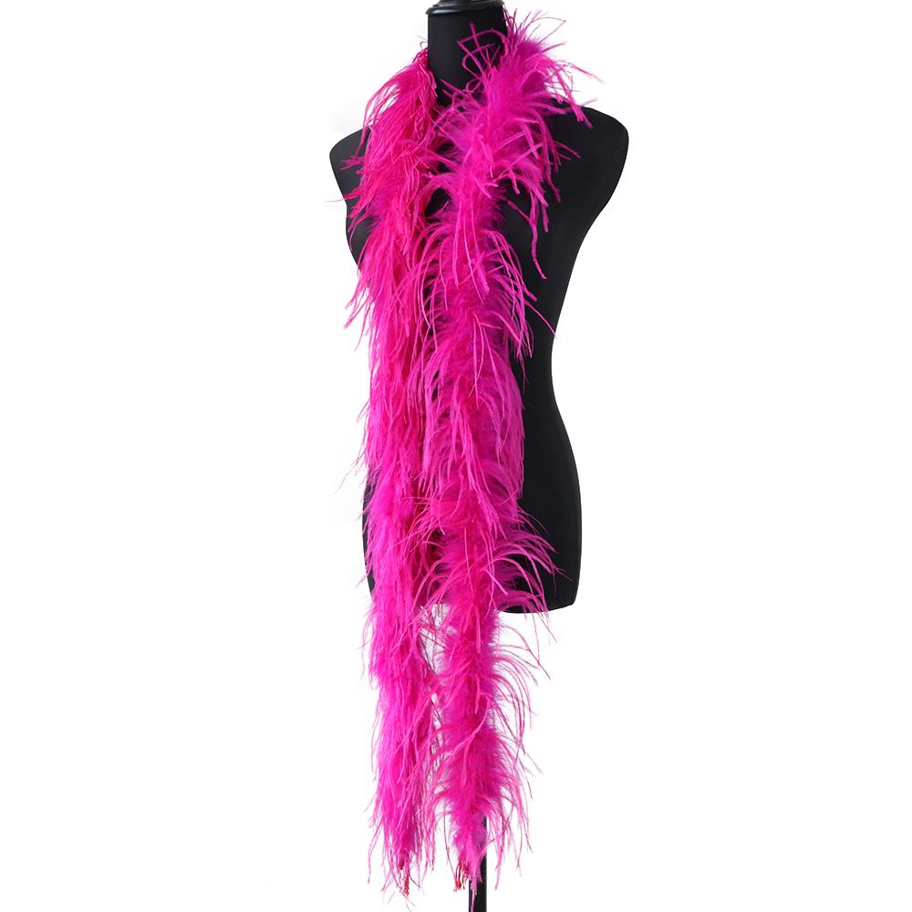1Ply Ostrich Feather Boa Long High Quality Ostrich Feather Scarf Trims for Party Halloween Clothing Decoration Shawl 2 Meters
