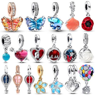 Charms Original Glas Schmetterling Elefant Anhänger Perlen Passend für Armband Halskette Für Frauen Charm Kupfer Luxus DIY Schmuck