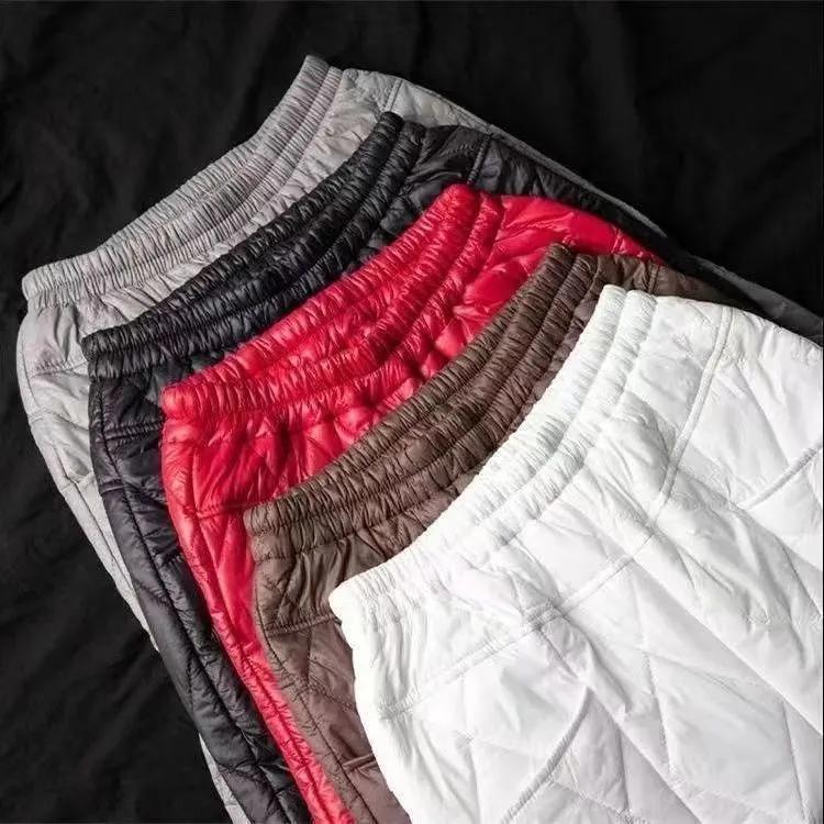 Women's Winter Lightweight Plus Size Diamond-Patterned Harem Pants Solid Color Loose-Fit Outerwear Warm Casual Thickened Pants