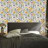 Wild Flowers Wallpaper Light Gray and Lime for Living Room and Bedroom 50x1000