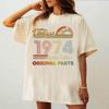 1974 t shirt weiblich Damen Bequem Vintage harajuku Pastell 2000er t shirt Gothic anime Retro Ästhetik Atmungsaktiv hip hop