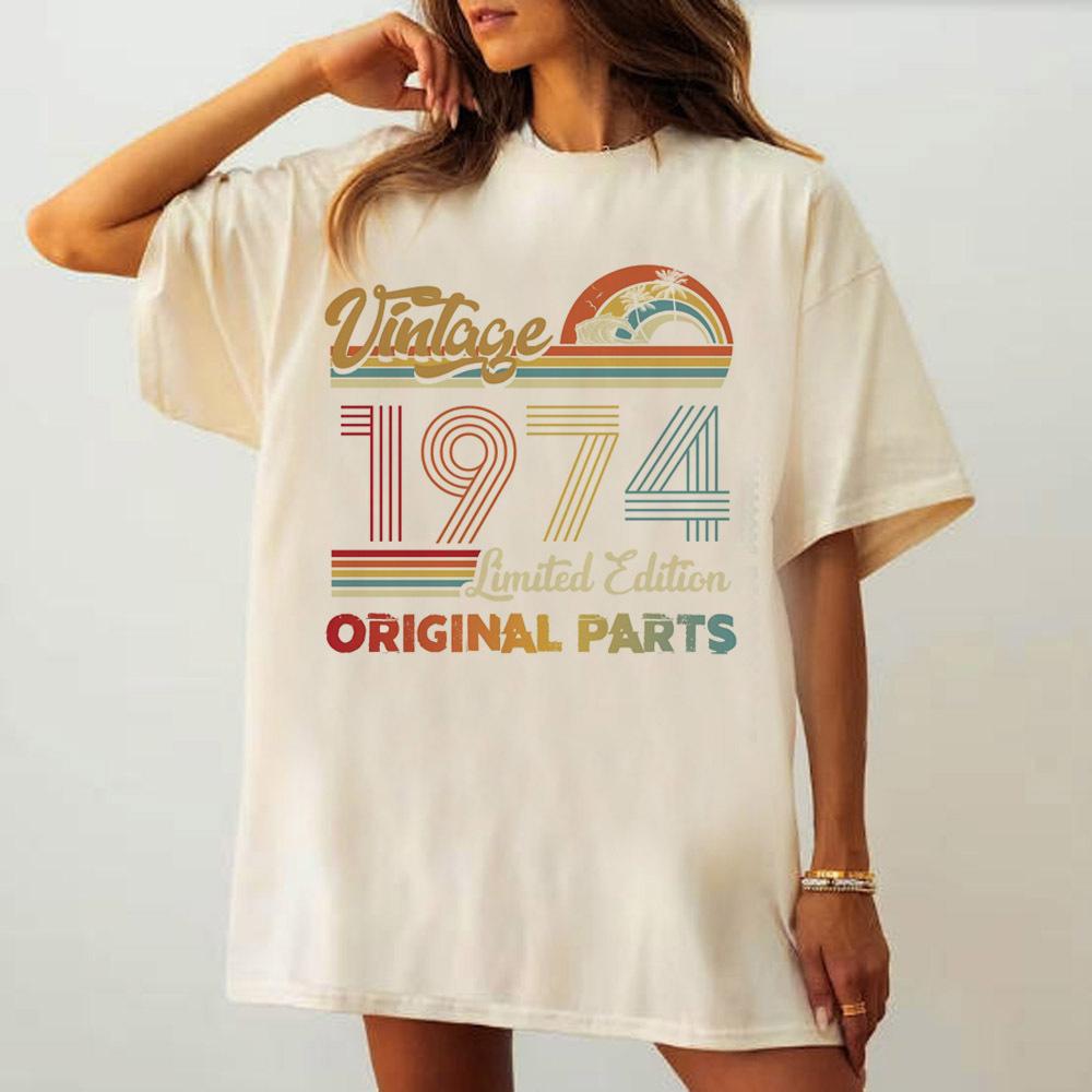 1974 t shirt weiblich Damen Bequem Vintage harajuku Pastell 2000er t shirt Gothic anime Retro Ästhetik Atmungsaktiv hip hop