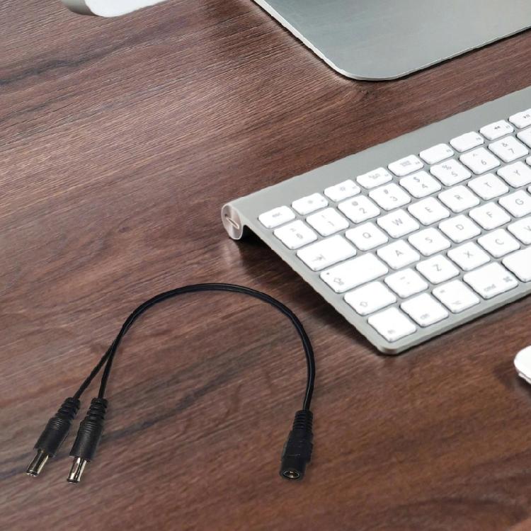 2 Way Power Distribution Cable, DC5.5x2.1mm  Adapter Power Splitter Cable for LED Lighting and Surveillances Gear