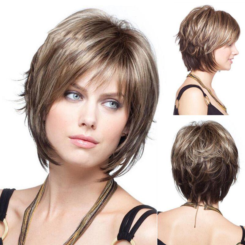 Women's Short Hair Full Wig Natural Curly Wavy Synthetic Wig For Cosplay Parties