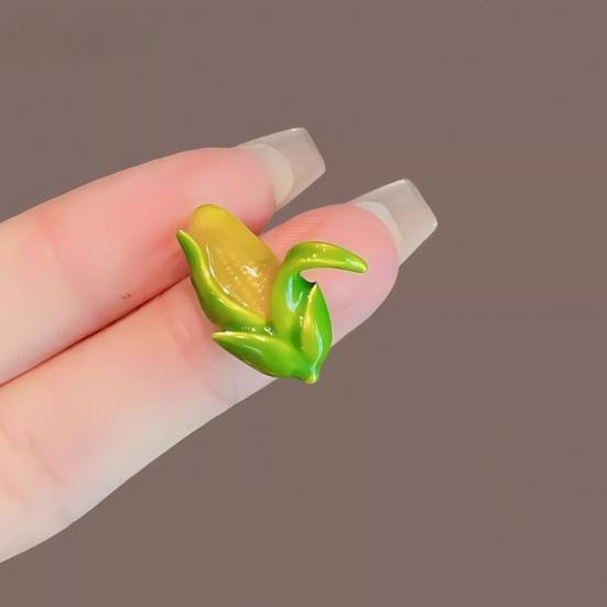 Brooch Mini Corn Design Decorative Pin Translucent Glaze Vivid Color Dress Badge Cardigans Suits Shirts T-Shirts Scarf Bag Clip