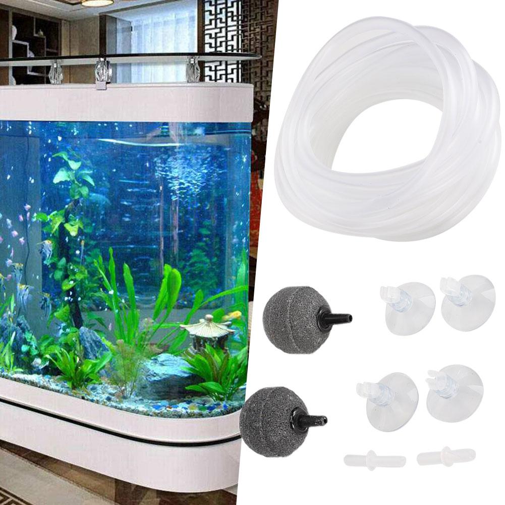 Aquarium Oxygen Pump Accessory Kit Bubble Stone Hose Suction Cup Holder Valve Aerartion Device for