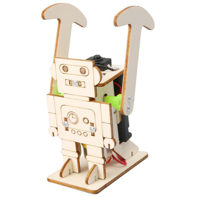 Wooden Walking Robot DIY Assemble Kit STEM Educational Learning Toy for Kids Family Game Night Creative Surprise Gift