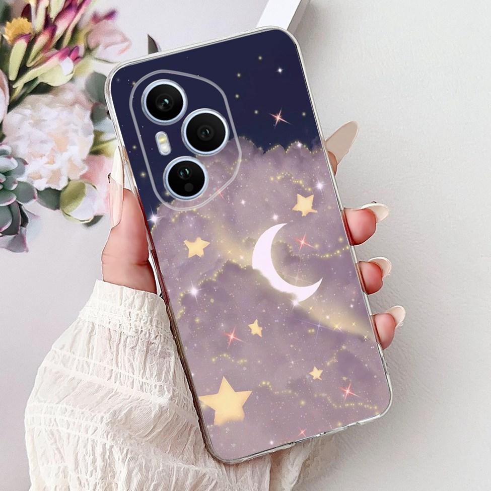 Clear For Honor 400 Pro Case DNP-NX9 Cute Cartoon Cat Fashion Flower Funny Painted Soft Bumper For Honor 400Pro Back Cover Funda