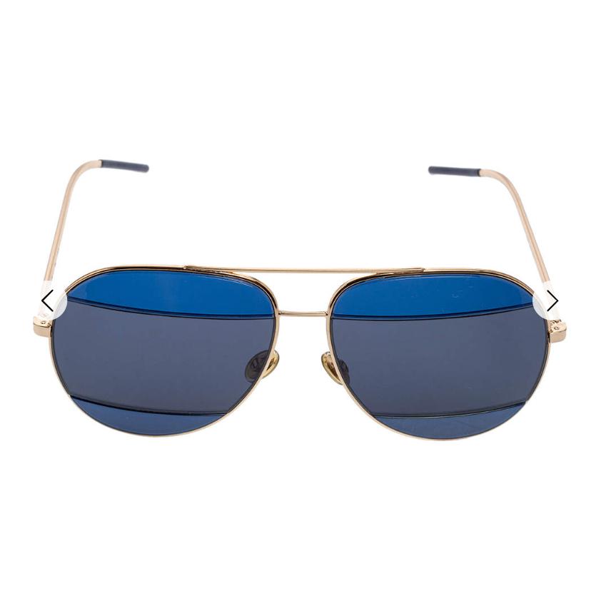 Dior Logo Design Sonnenbrille im Pilotenstil Unisex-Sonnenbrille Gold DIORSPLIT2