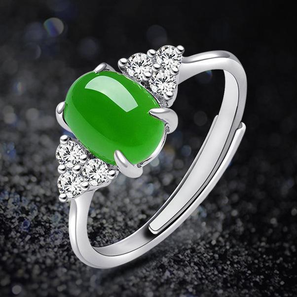 Jade Silver Ring 100%-S925 Women's Jewelry Valentine's Birthday Gift Fine Jewerly