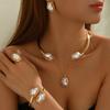 5pcs/set Punk Style Pearl Necklace Set Imitation Pearl Choker Necklace Set  Women Jewelry