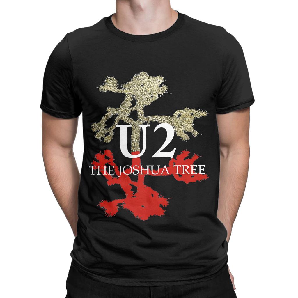 Mens U2 Rock Band T Shirts Pure Cotton Clothing Fashion Short Sleeve Crew Neck Tees Big Size TShirt