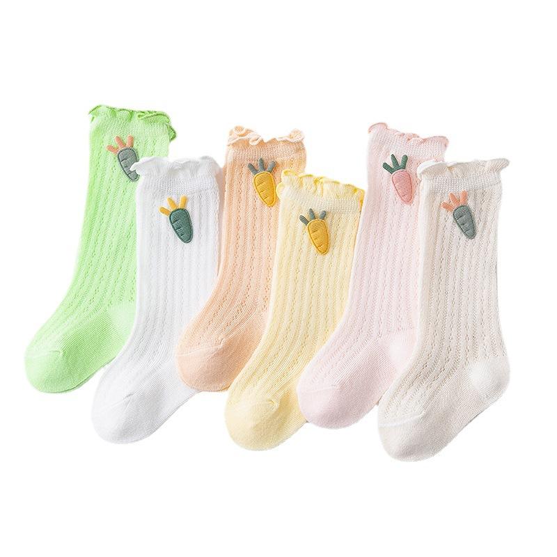 Baby Socks, Summer Cotton, Newborn Babies, Children, and Infants, Spring and Autumn Thin Mesh Breathable Mid Tube Mosquito Repellent Socks