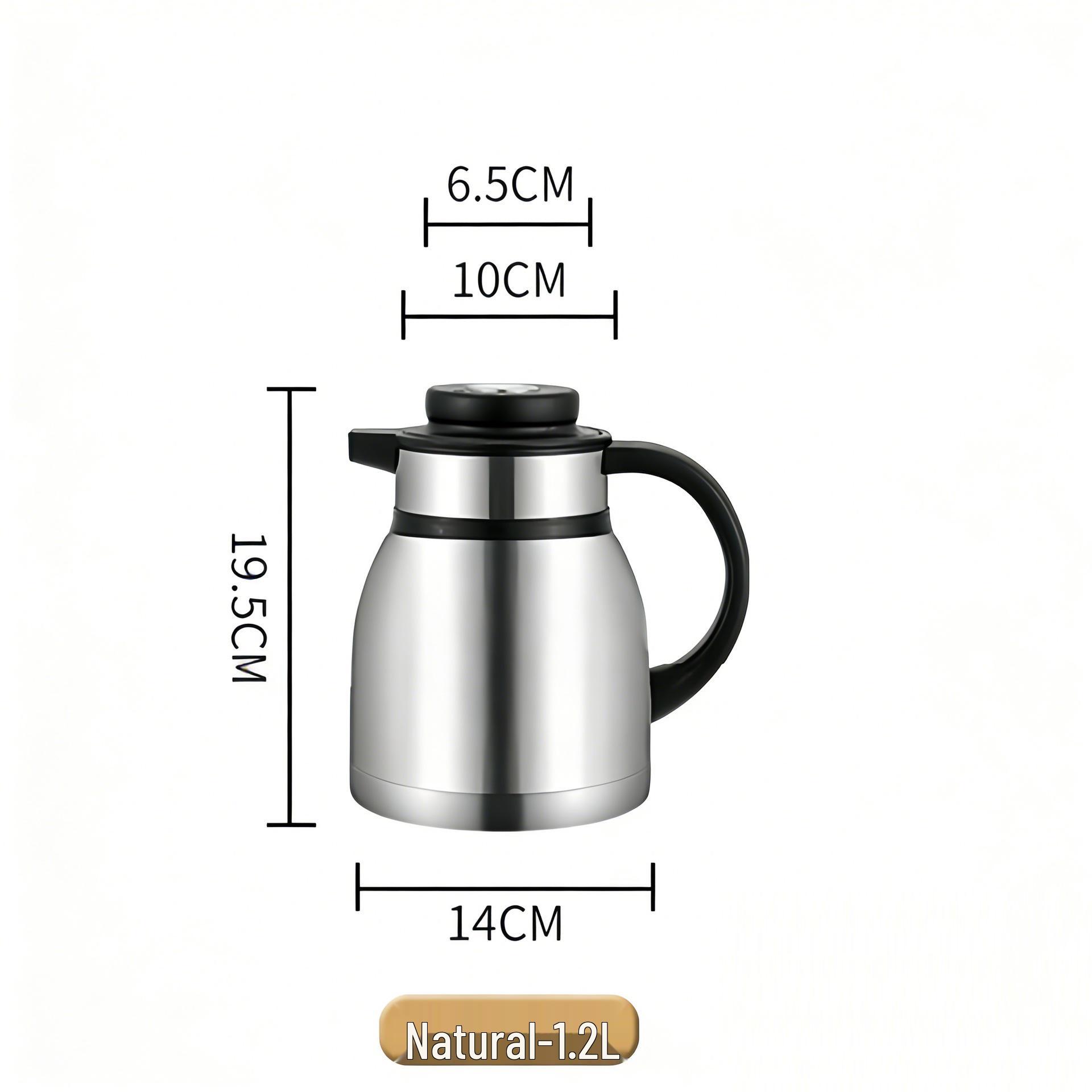 

Auspicious Stainless Steel Double-layer Vacuum Thermos with Round Handle - Large Capacity Hot Water Bottle for Office & Home SUS201 Liner, 4-hour Insulation