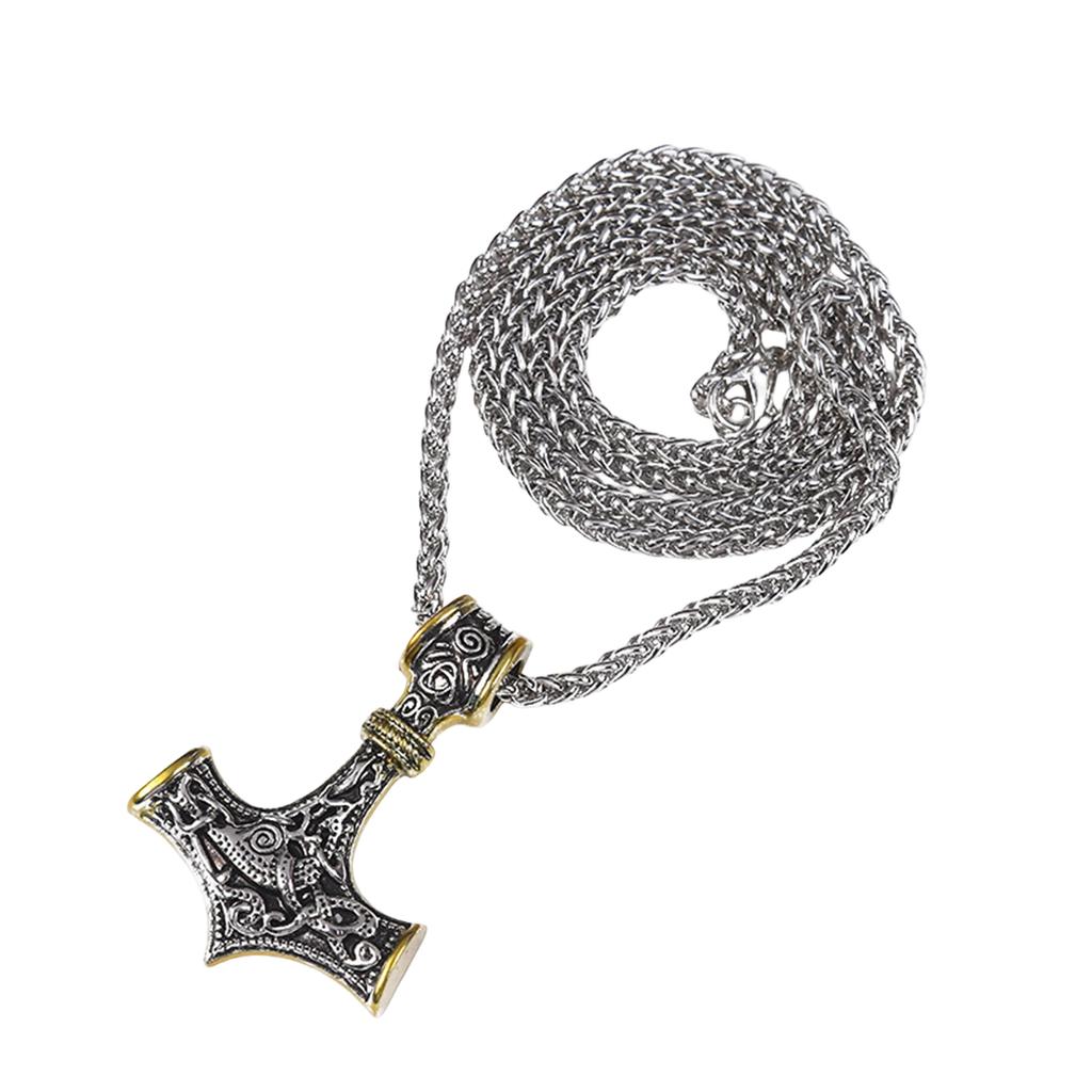 Necklace Vintage Hip Hop Two Tone Carved Men's Accessories Sweater Chain
