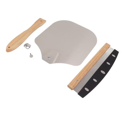 Pizza Spatel Schneider Set 12in Pizzaheber mit Pizzaschneider Ergonomisch Leichtes Schälen Pizzaschneider Set