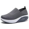 Women Knitted Mesh Sneakers Breathable Casual Sport Shoes Wedge Platform Rocking Shoes Increasing Ladies Vulcanized Shoes2025