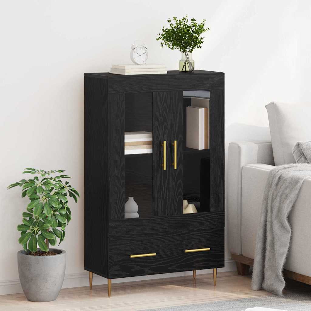Highboard in Black Oak Look 69.5 x 31 x 115 cm