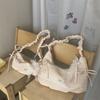 Borsa a mano da donna con fiocco e pieghe, borsa da spalla