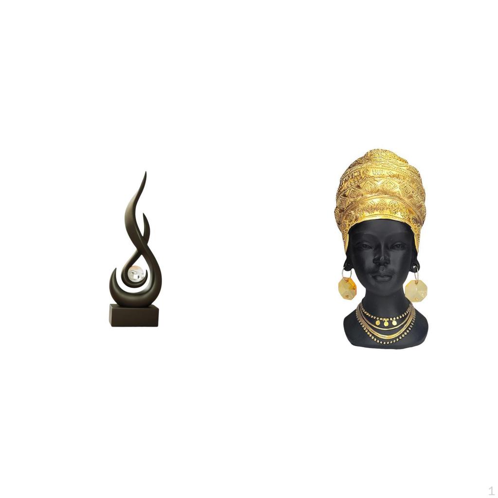 Abstract Flame Woman Resin Sculpture Modern Art Figurine Creative Tabletop Ornament for Living Room