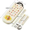 Skater Children's Lunch Box Trio Set Chopsticks Spoon Fork Kids Cutlery Antibacterial Treatment Easy to Open Sliding Type Made in Japan Noraneko Gunda