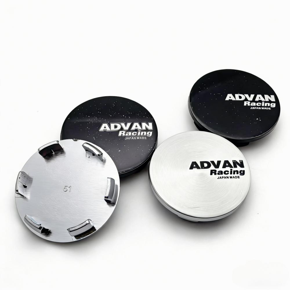 4pcs ADVAN Racing Logo Emblem Badge Car Wheel Center Caps 51MM Clips 46MM Rim Hubcaps Dust Cover Wheels Hub Cap Car Accessories