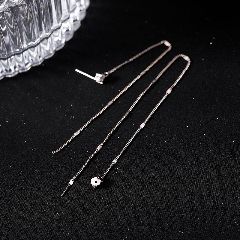 925 Silber Lange Quastenohrringe für Damen Eleganter Feinschmuck Partygeschenke Trendige Accessoires