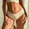4PCS Women Seamless Briefs Sexy V-Waist Underwear 10 Solid Colors Ice Silk No Trace Panties Female Breathable Intimates Lingerie