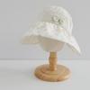Girls' Floral Bow Wide-Brim Sun Hat - Breathable, Cooling, and Open-Top for Summer Protection