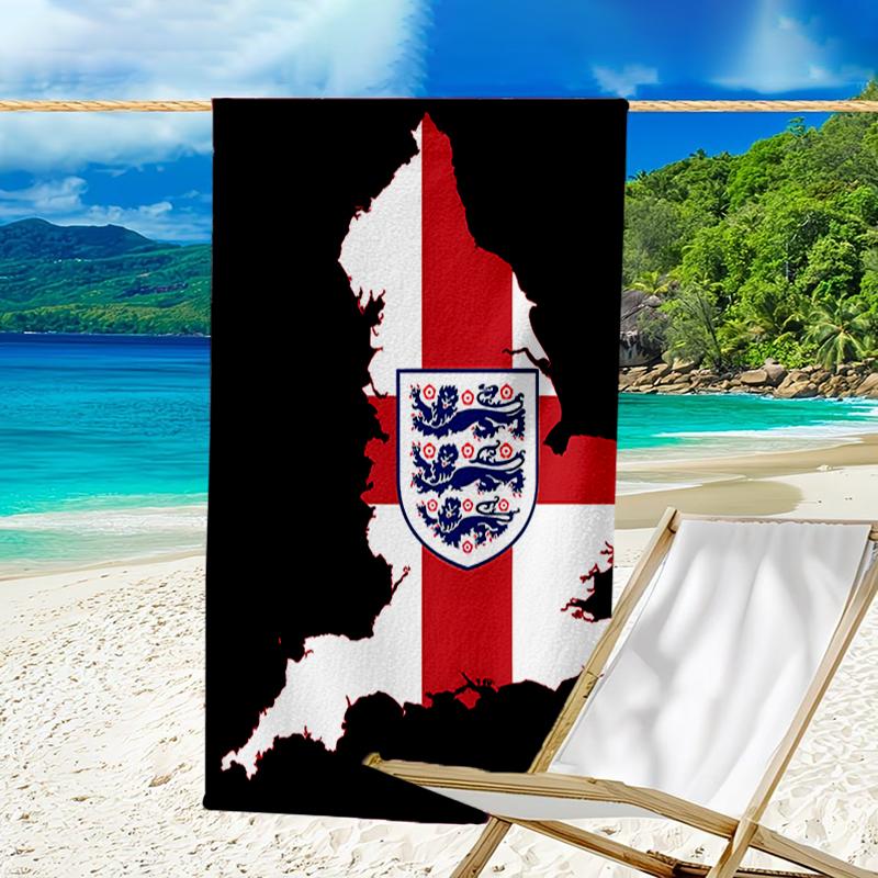 EnglFootball Crest Beach Towel - Soft, Absorbent Microfiber, Lightweight, Ideal for The Beach, Parties, Travel, Camping fan gifts