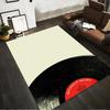 Vinyl Record Design Carpet with "Without Music" Red Label Print Suitable for Use As an Anti-slip for Living Room Bedroom Sofas