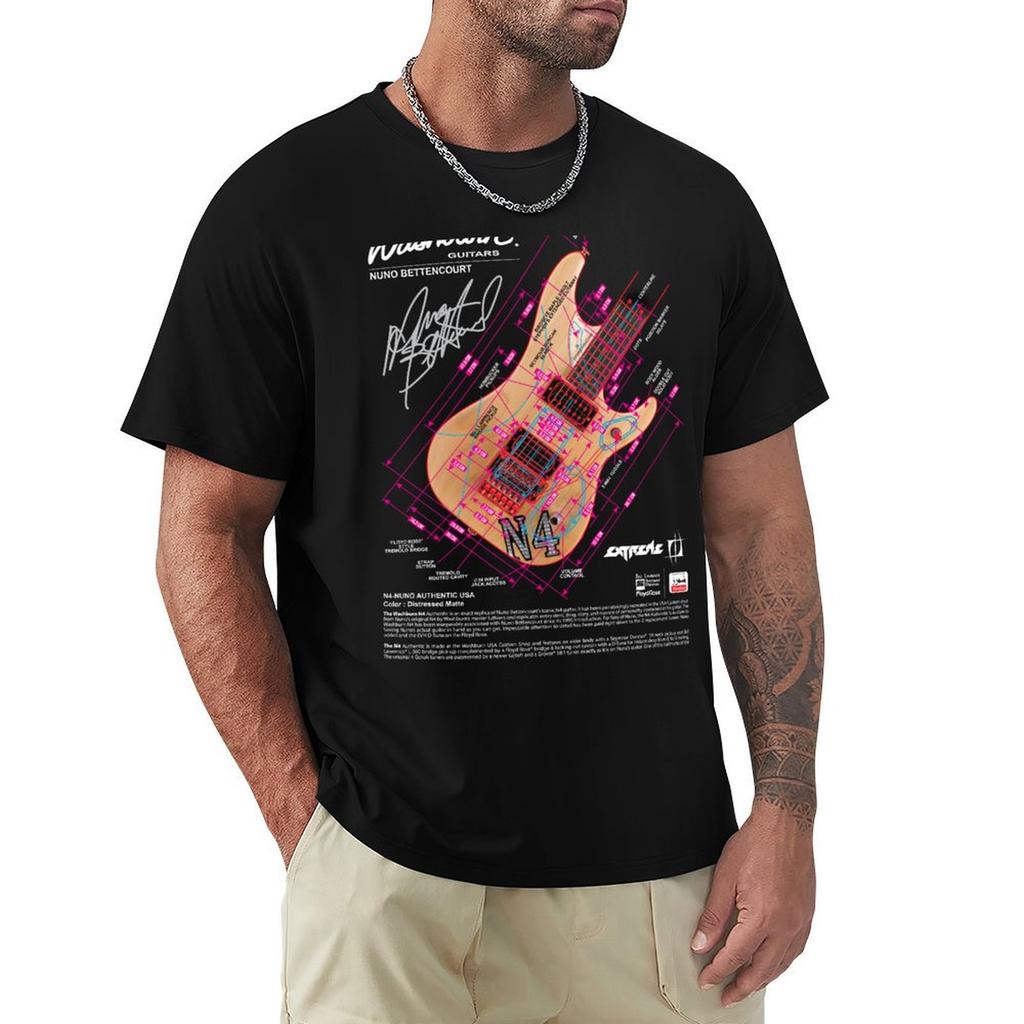 Washburn N4 Blueprint T-Shirt Lässig Trendig Streetwear T-Shirt