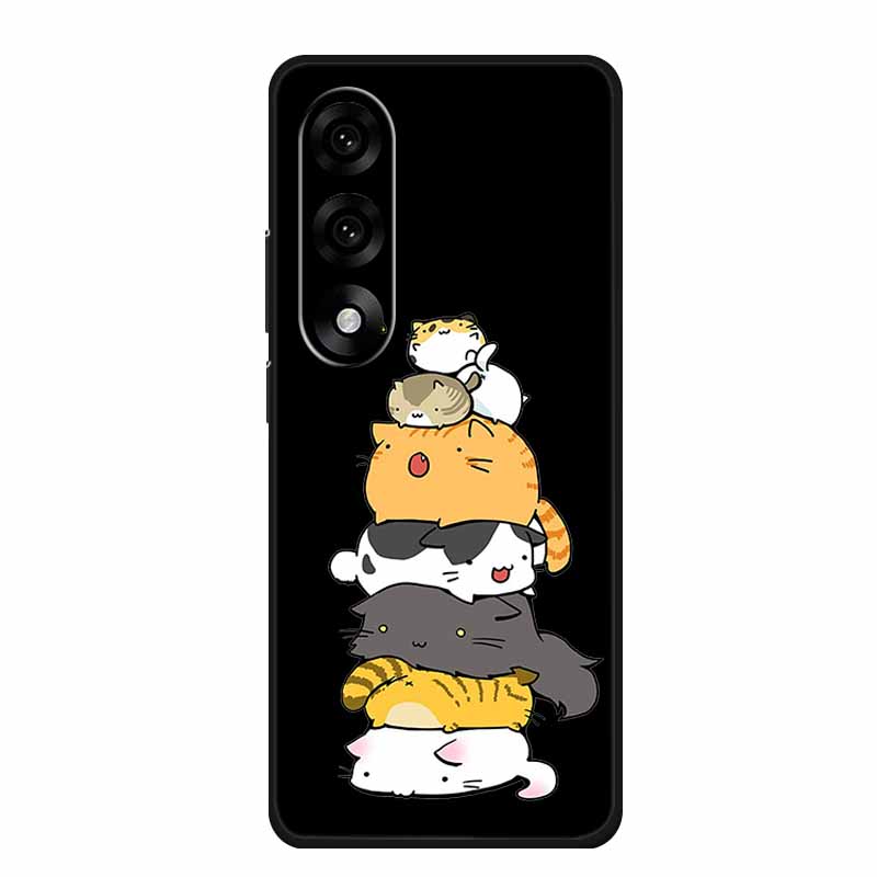 Case For OnePlus Nord 5 Case One Plus Nord 5 Nord5 Cartoon Cat Black Silicone Soft Back Cover For OnePlus Ace 5 Ultra Phone Case