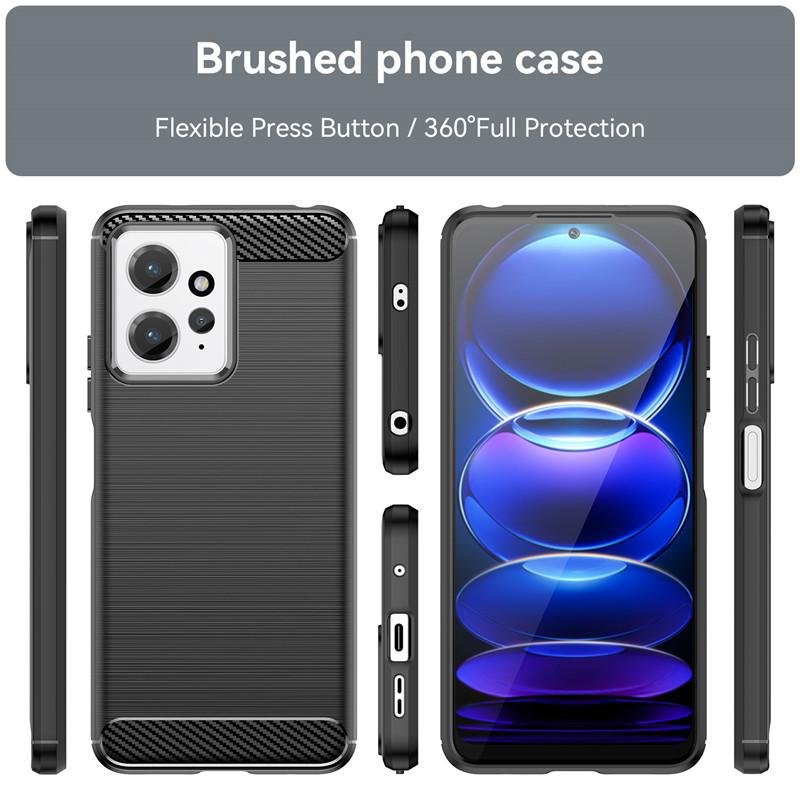 For Xiaomi Redmi Note 12 4G Case Redmi Note 12 Cover 6.67 Inch Carbon Fiber Shockproof Silicone Bumper For Redmi Note 12 Fundas