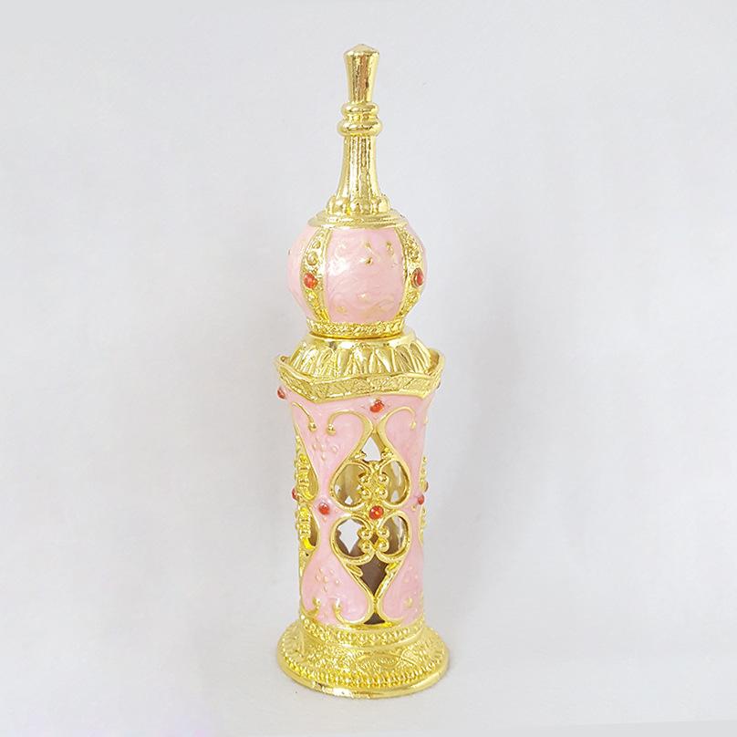 12ml Arabian Palace Style Glass Perfume Bottle, Embroidery Pattern Essential Oil Container, Middle East Design