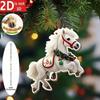 Party 2D Flat Christmas Hanging Pendant Ebony Horse Majesty Acrylic Horse Pendant Car Horse Pendant Navidad Decor
