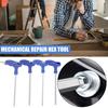 Small Space Operation Tool T-Handle Hex Wrench, Professional Ergonomic Grip Metric Extended Shaft Industrial Equipment Maintenance Wrench for