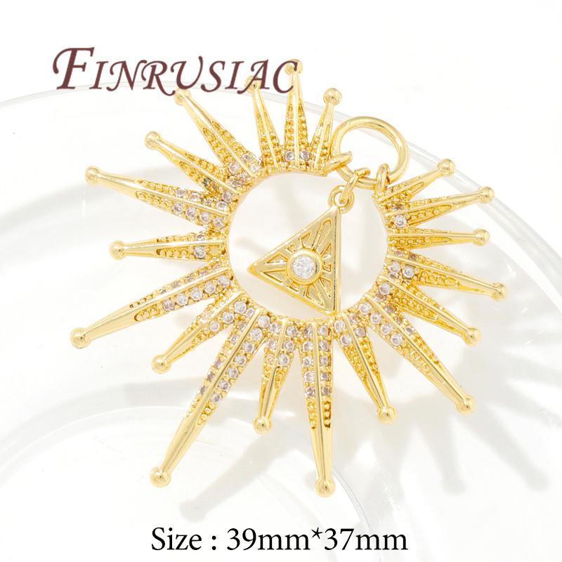 18K Vergoldete Sonne/Sterne Anhänger Charms Für Schmuck, DIY Ohrringe Herstellung Zubehör, Anhänger Halsketten Zubehör