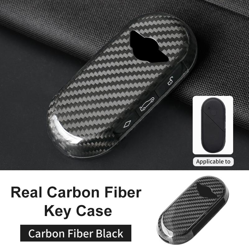 

Real Carbon Fiber Car Remote Key Case Cover Shell For Mini Cooper E/SE J01 EV J05 F65 F66 F67 Car Key Protection Accessories углеродного волокна черного