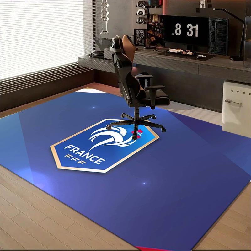1PC France Football Emblem Floor Mat for Living Room, Game Rooms, Office, Bedroom, Office Floor Mat Playful Design, Christmas Fan Gifts
