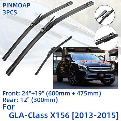 3 pçs para benz gla-class x156 2013-2015 24 "19" 12 "lâminas de limpador traseiro dianteiro pára-brisas janela cortador acessórios 2013 2014 2015