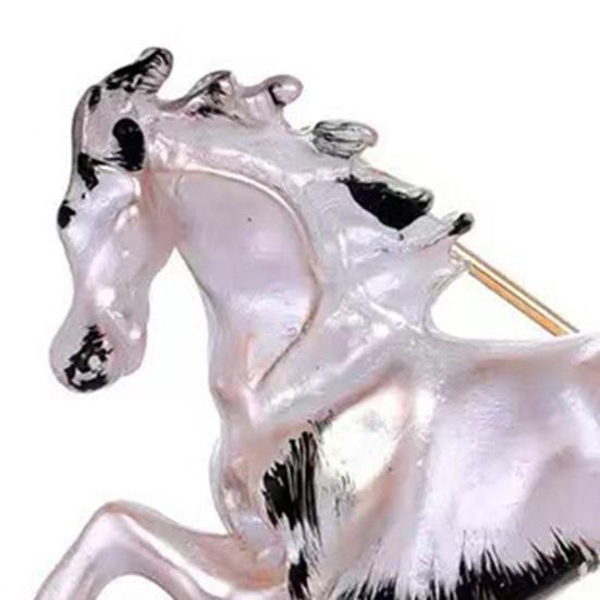 Oil Dripping Running Horse Brooch Sweater Cardigan Coat Business Suit Zodiac Animal Lapel Pin Men Women Fashion Jewelry Clothing Accessories