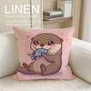 Cute Otter Moonlight Cushion Cover Pillowcase Set Pcs X X Breathable Washable Sofa Cushion Cover