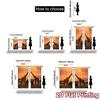Set Of 2 Modern Flat Printing Curtains Without Rod Sunset Safari Curtain Durable Polyester Fabric All