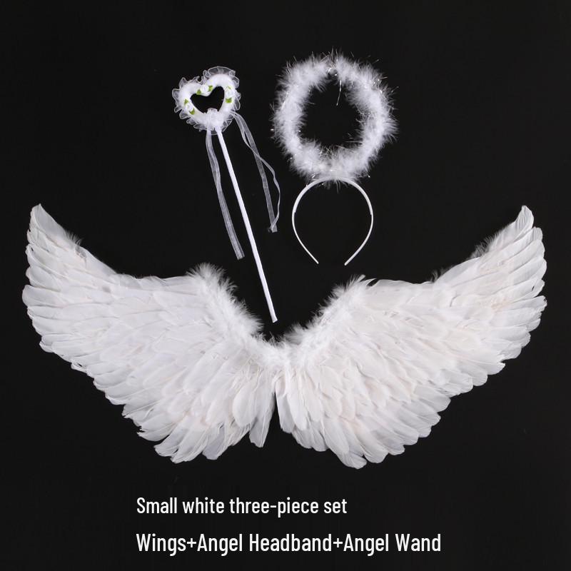 Colorful Angel Feather Wings Costume for Adults and Kids - Perfect for Halloween, Christmas, and Children's Day.