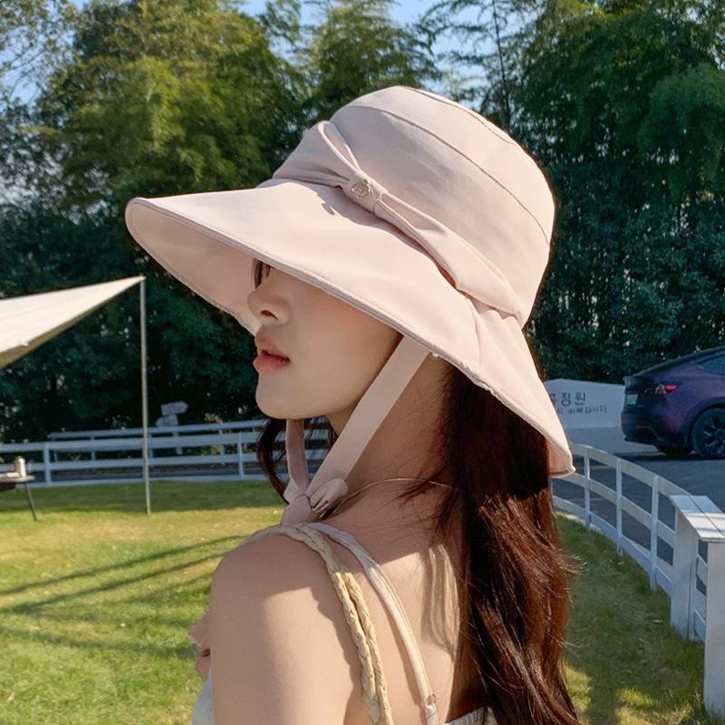 

Summer fashion versatile sun hat children s designer bow bucket hat high-end face small sunscreen hat