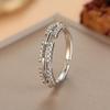 Korean Style Luxury Zircon Chain Adjustable Open Ring for Women