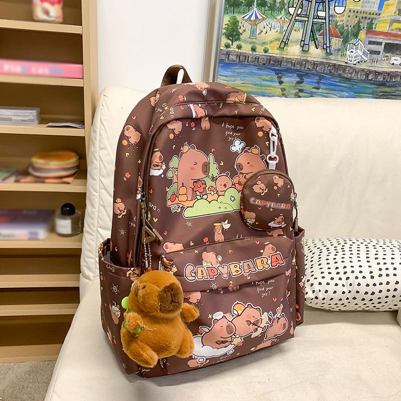 2025 New Printed Student Backpack Large Capacity Lightweight Ridge Protection Backpack Cute Cartoon Casual Joker Schoolbag