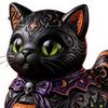 Halloween Duck Figurine Midnight Witches Cat Figurine, Spooky Black Statue Home Accents with Pumpkin Lantern, Decoration for Tabletop Office